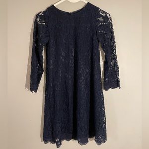 Girls Lace Navy Blue Dress